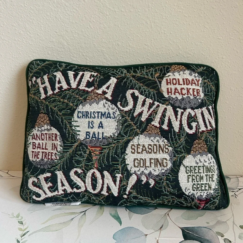 Vintage holiday cross stitch golf pillow